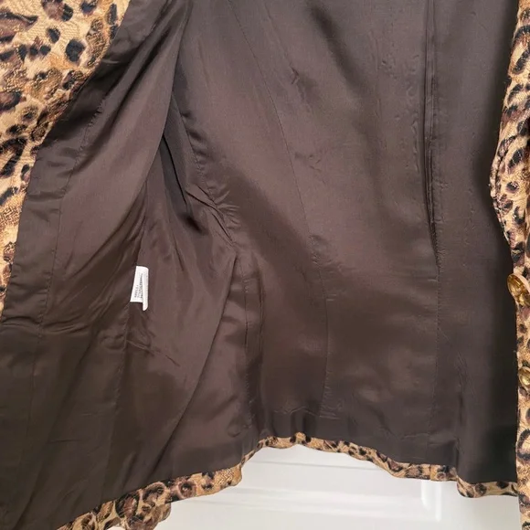 Vintage 90s Lena Gabrielle Cheetah Animal Print Women's Blazer - Size 6 - Picture 7 of 13